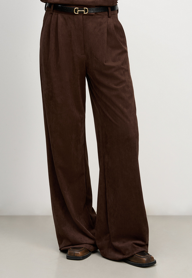 Брюки с отделкой под замшу