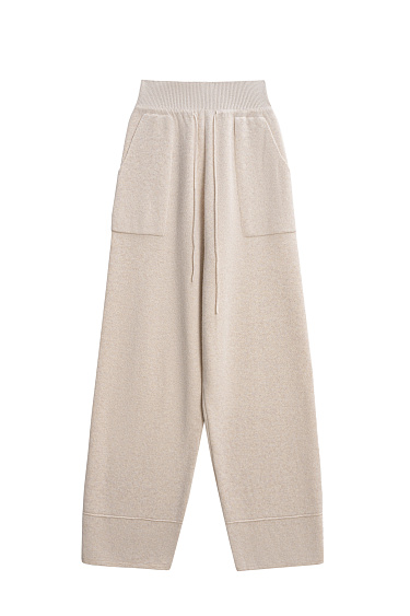 Трикотажные брюки с широким поясом