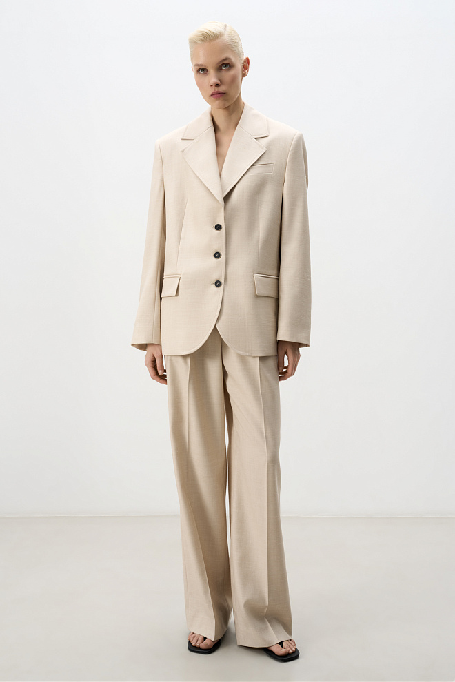 Однобортный жакет из шерсти