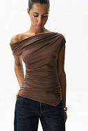 Топ с асимметричной драпировкой , S
