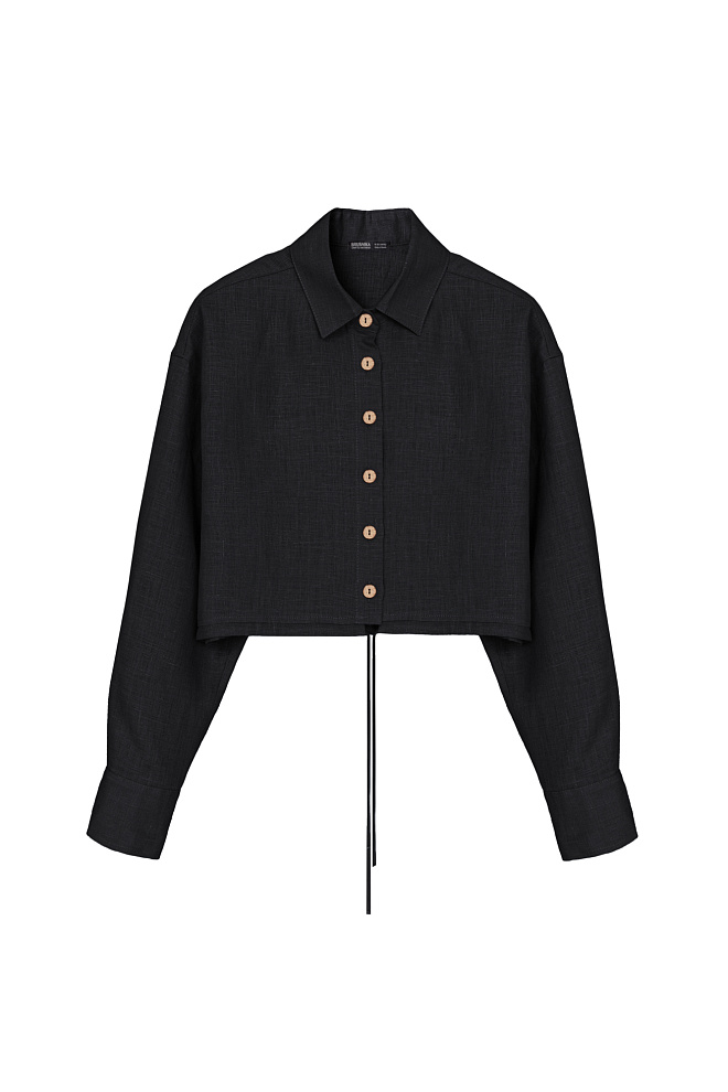 Укороченная рубашка из 100% льна