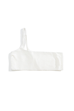 молочный Лиф на одно плечо из текстурной ткани.