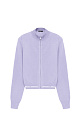 Укороченный бомбер из вискозы с длинным рукавом. Воротник, манжеты рукавов и низ изделия выполнены в рубчик. Застежка на молнию.