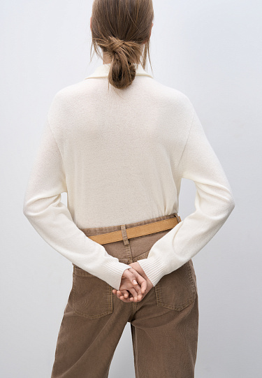 Джемпер из кашемира и шерсти с воротником поло