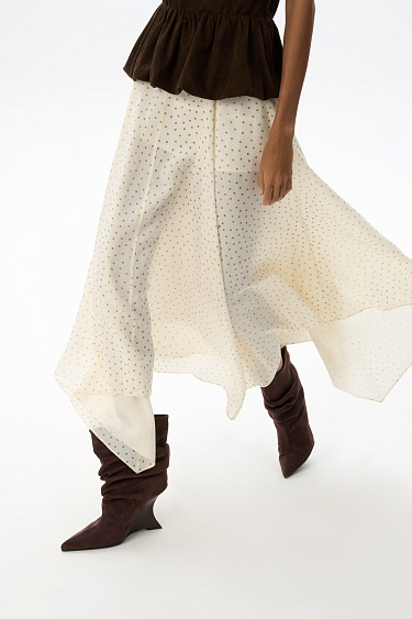 Юбка из тенсела в горох