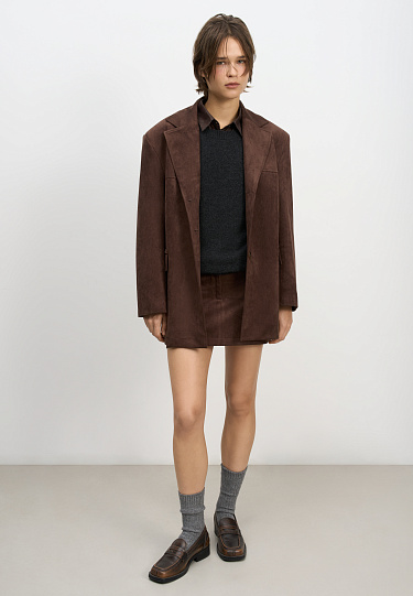 Юбка мини с отделкой под замшу