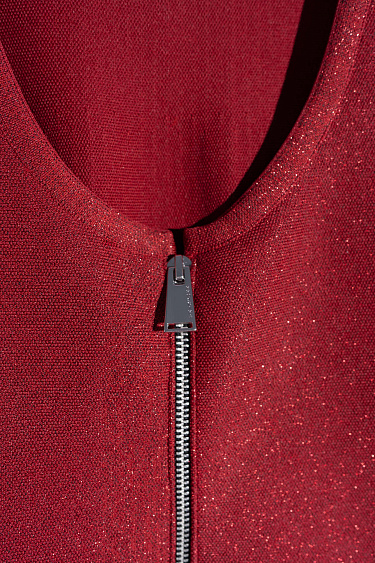 Трикотажное платье миди с люрексом