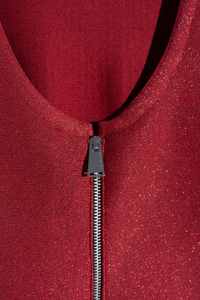 Трикотажное платье миди с люрексом