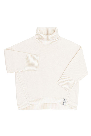 белый Джемпер из шерсти альпака. Модель свободного силуэта с высокоим воротом и спущенным плечом, швы проймы сделаны на лицевую сторону.