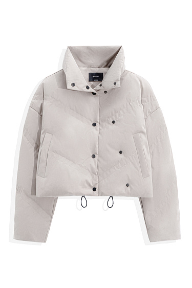 Пуховик с двойной отстрочкой 