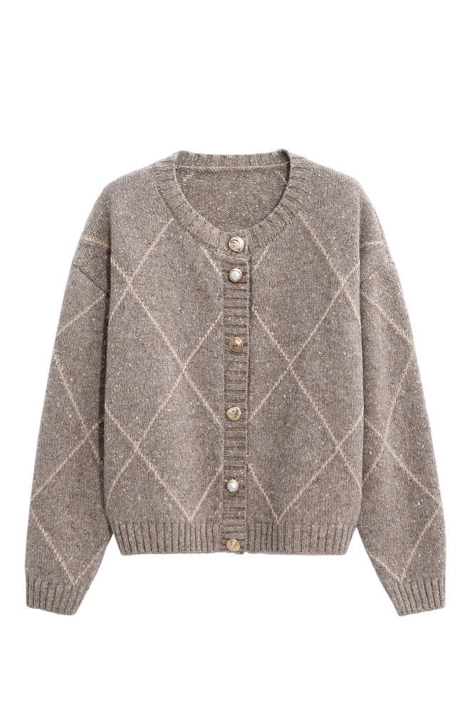 Кардиган из яка с узором аргайл