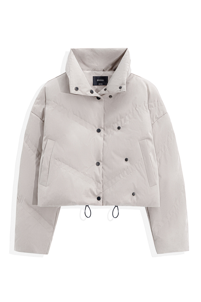 Пуховик с двойной отстрочкой 