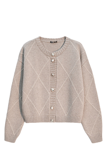 Кардиган из шерсти и кашемира с узором аргайл