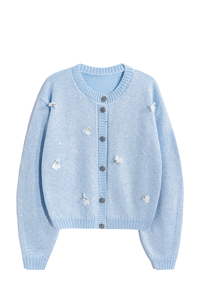 Кардиган из хлопка с пайетками