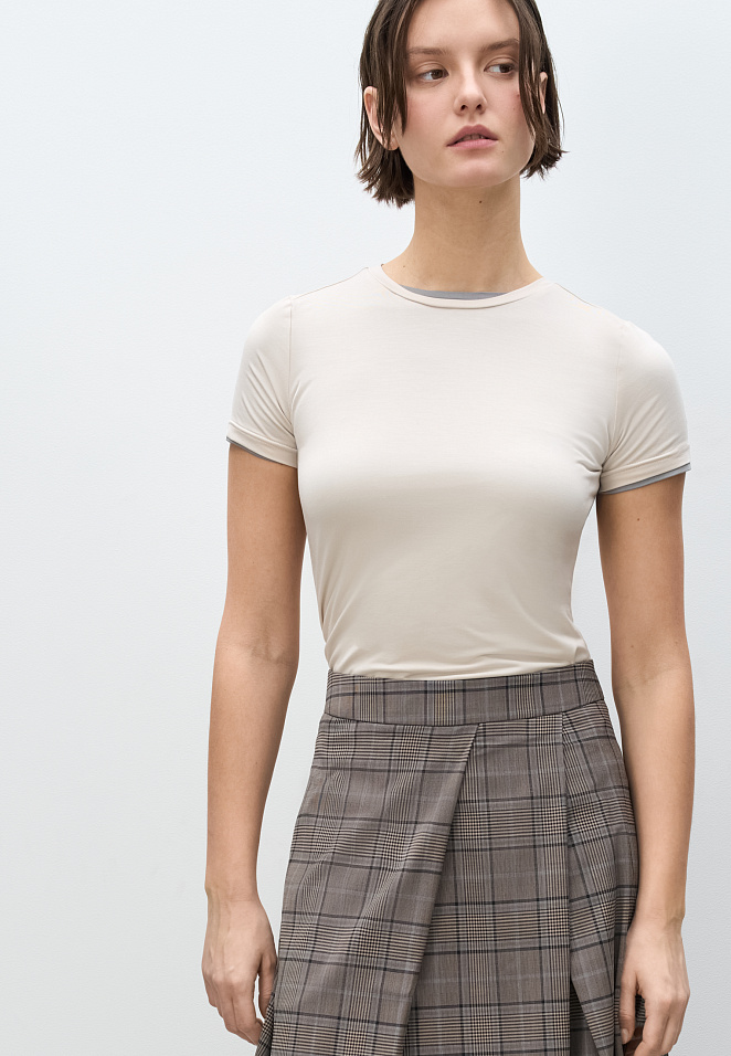 Юбка миди из шерсти в клетку