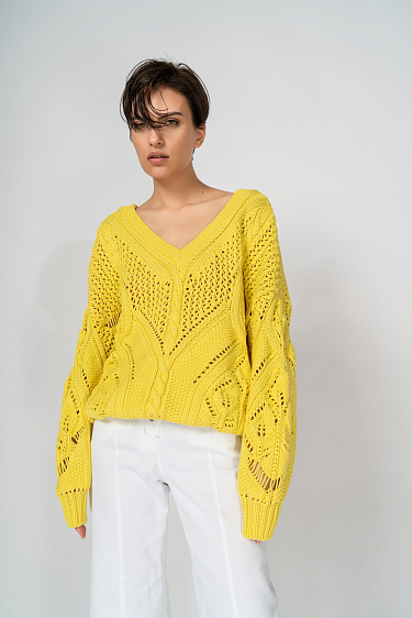 Ажурный джемпер из хлопка