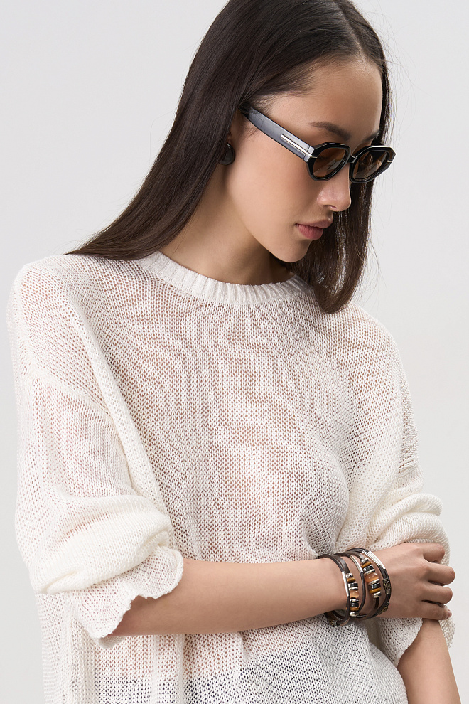 Полупрозрачный джемпер из 100% льна