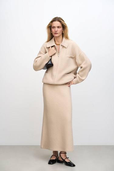 Трикотажная юбка макси из шерсти