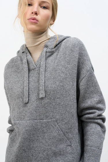 Трикотажное худи с кашемиром 