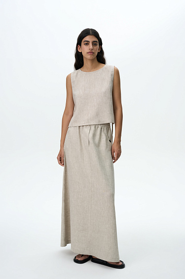 Юбка макси на кулиске из 100% льна