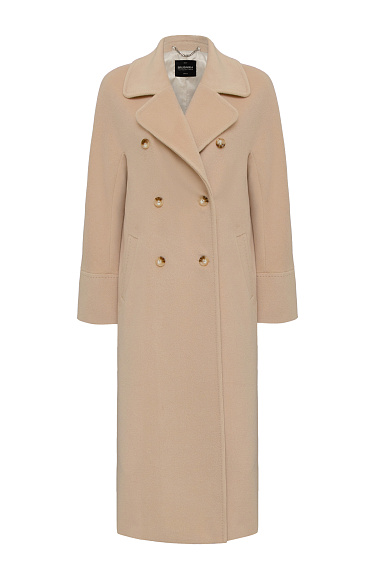 Пальто двубортное из шерсти 