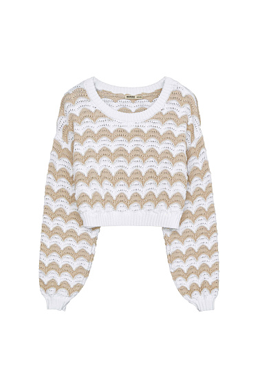 Трикотажный джемпер с волнистым узором