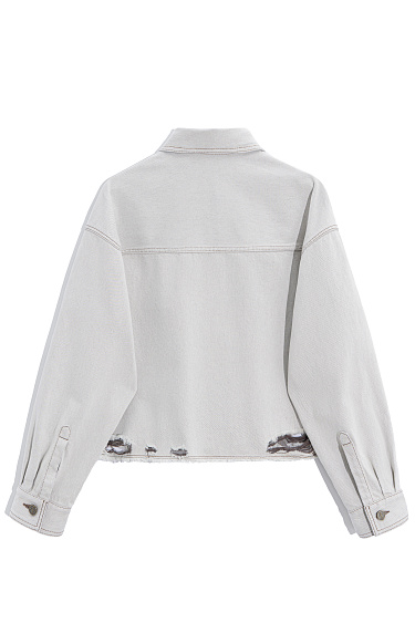 Укороченный джинсовый жакет в стиле гранж