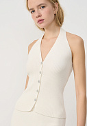 Трикотажный жилет с вырезом халтер, S