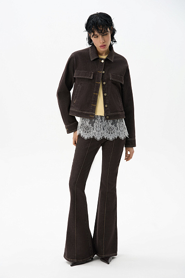 Джинсы клеш без пояса