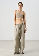 Брюки из 100% льна на кулиске , S
