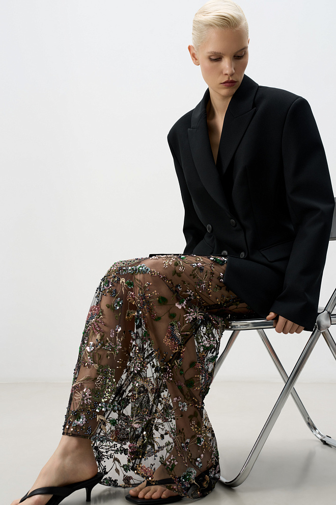 Юбка макси с цветочным орнаментом