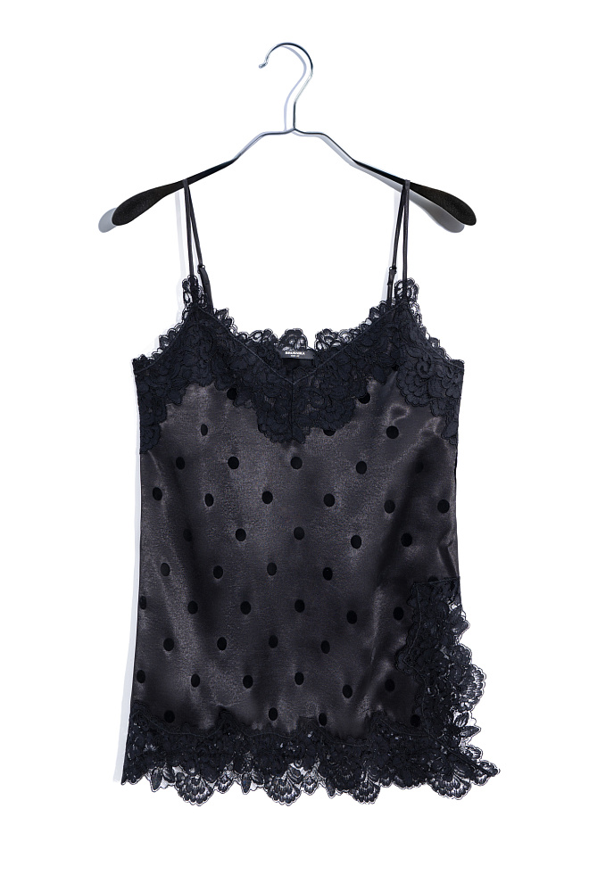 Атласный топ в горох