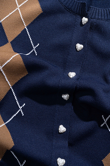 Кардиган с узором аргайл