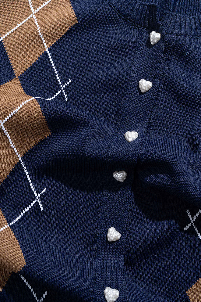 Кардиган с узором аргайл