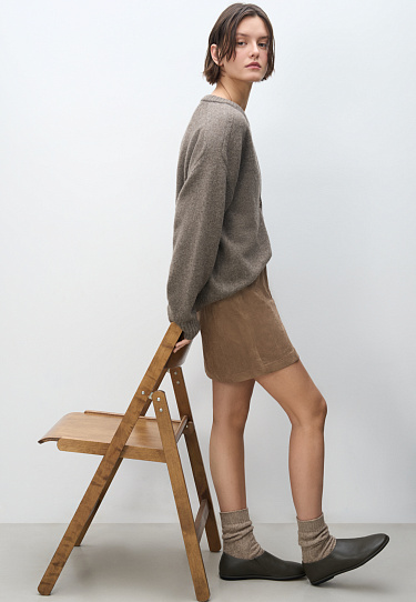 Юбка мини с отделкой под замшу