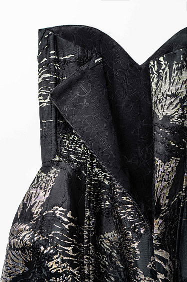 Корсетное платье мини из жаккарда