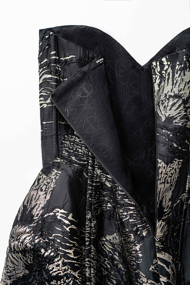 Корсетное платье мини из жаккарда