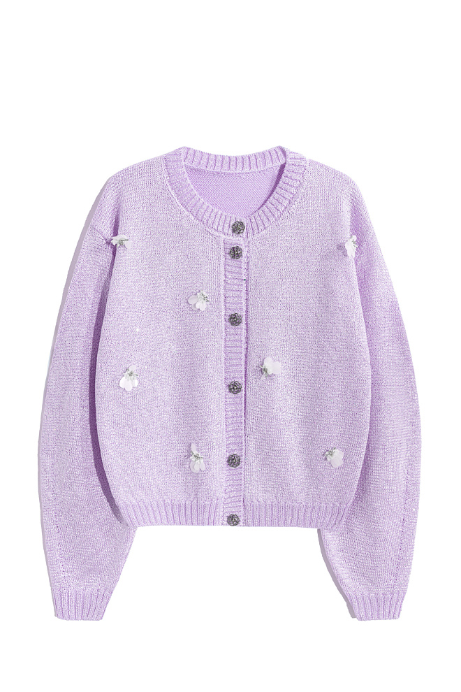 Кардиган из хлопка с пайетками