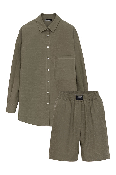 Костюм из 100% хлопка из рубашки и шорт