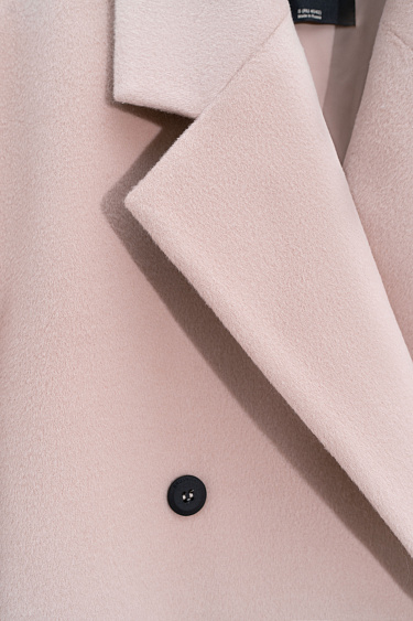 Двубортное шерстяное пальто