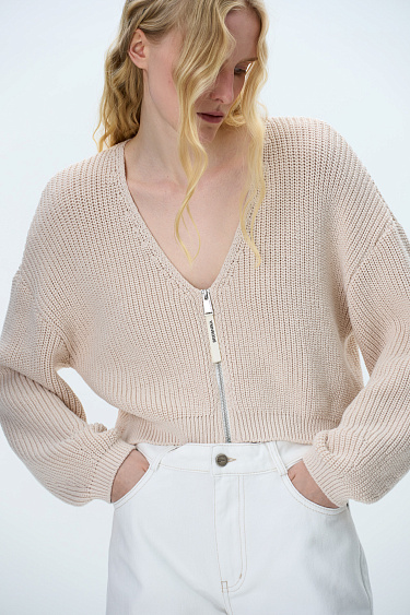 Кардиган из 100% хлопка на молнии