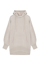 Трикотажное oversize худи из вискозы. Модель свободного силуэта со спущенным плечом и капюшоном на кулиске. Манжеты и низ изделия в рубчик.