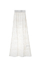 Ажурная юбка длины макси из шерсти беби альпака и супер кид мохера. Модель с эластичным поясом. Низ изделия декорирован кружевной каймой. Без подкладки.