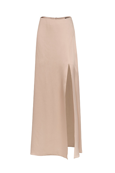 Атласная юбка с разрезом