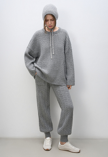 Трикотажные брюки-джоггеры с косами