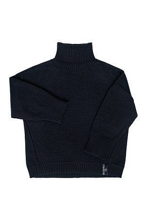 черный Джемпер из шерсти альпака. Модель свободного силуэта с высокоим воротом и спущенным плечом, швы проймы сделаны на лицевую сторону.