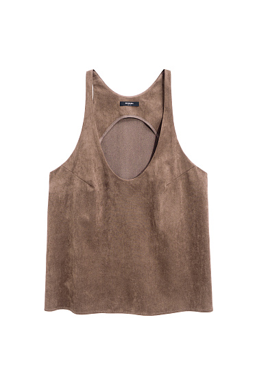 Топ с отделкой под замшу