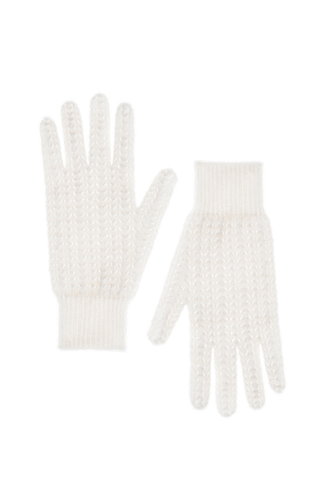 Ажурные перчатки из мохера