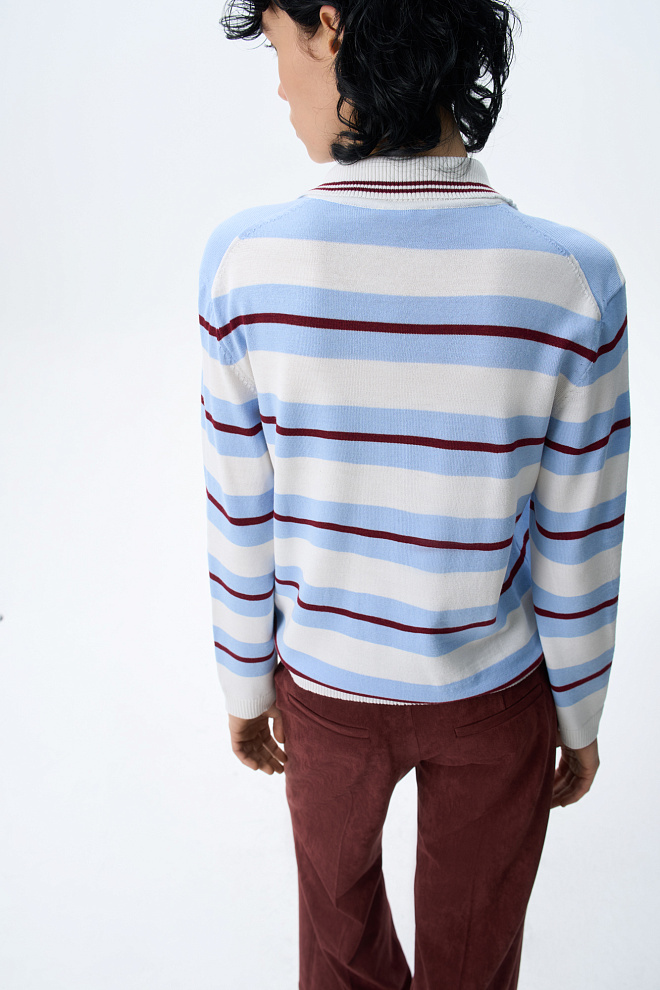 Трикотажное поло в полоску