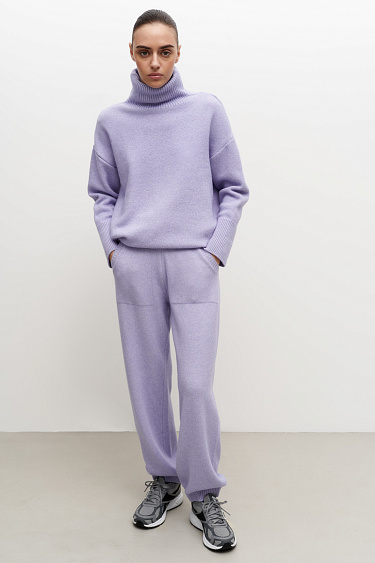 Трикотажные брюки-джоггеры из кашемира и шерсти